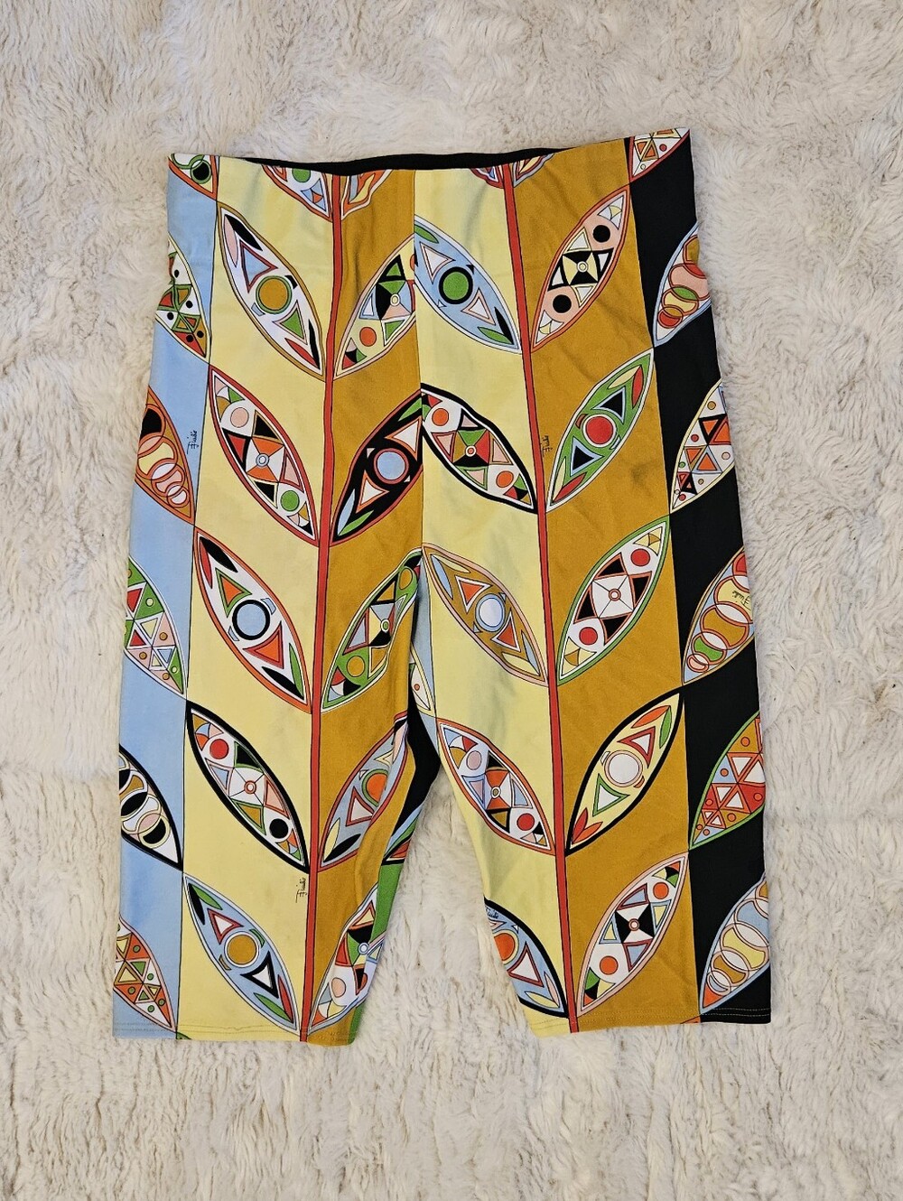 Emilio Pucci Yellow High-Waist Printed Leggings